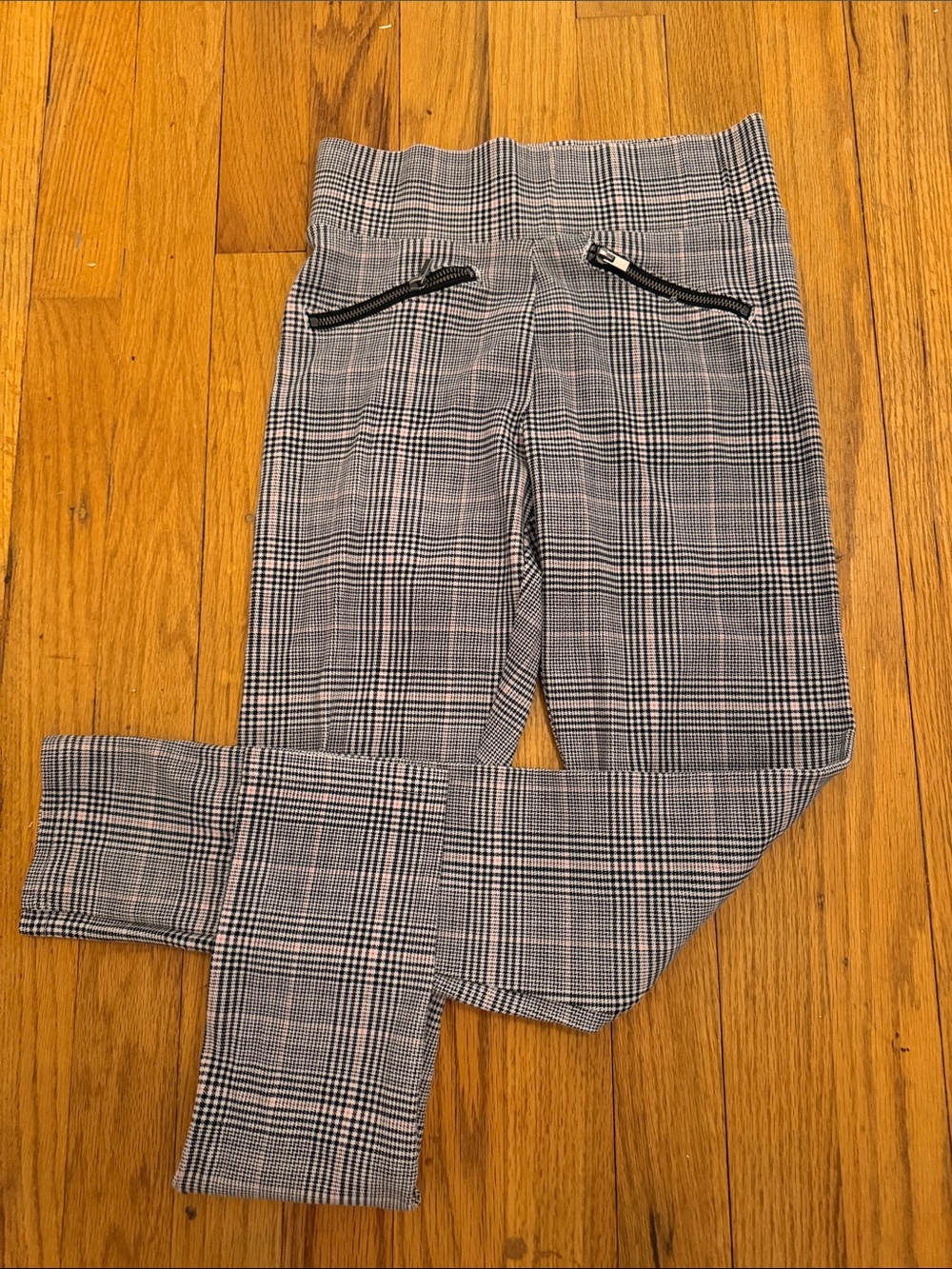 Old Navy Black & White Plaid Slim Pants